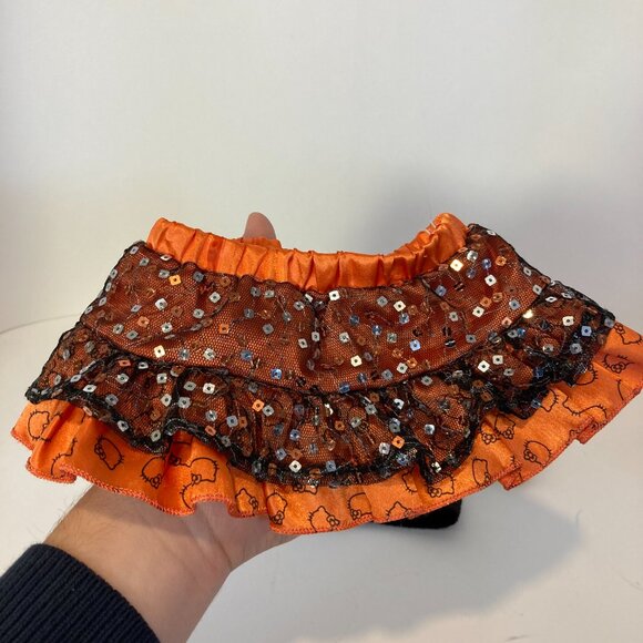 Build a Bear Hello Kitty Halloween Outfit Boo! Shirt Skirt Orange Black Clothes - Picture 11 of 11